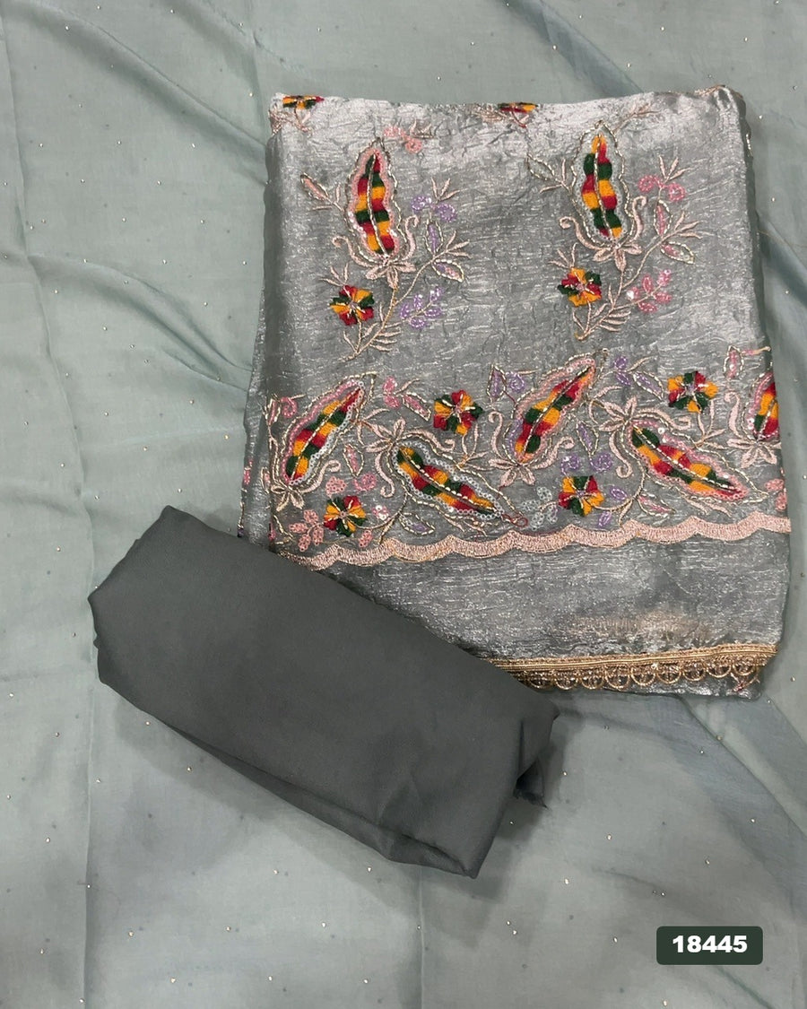 Silk Embroidery Suit Set