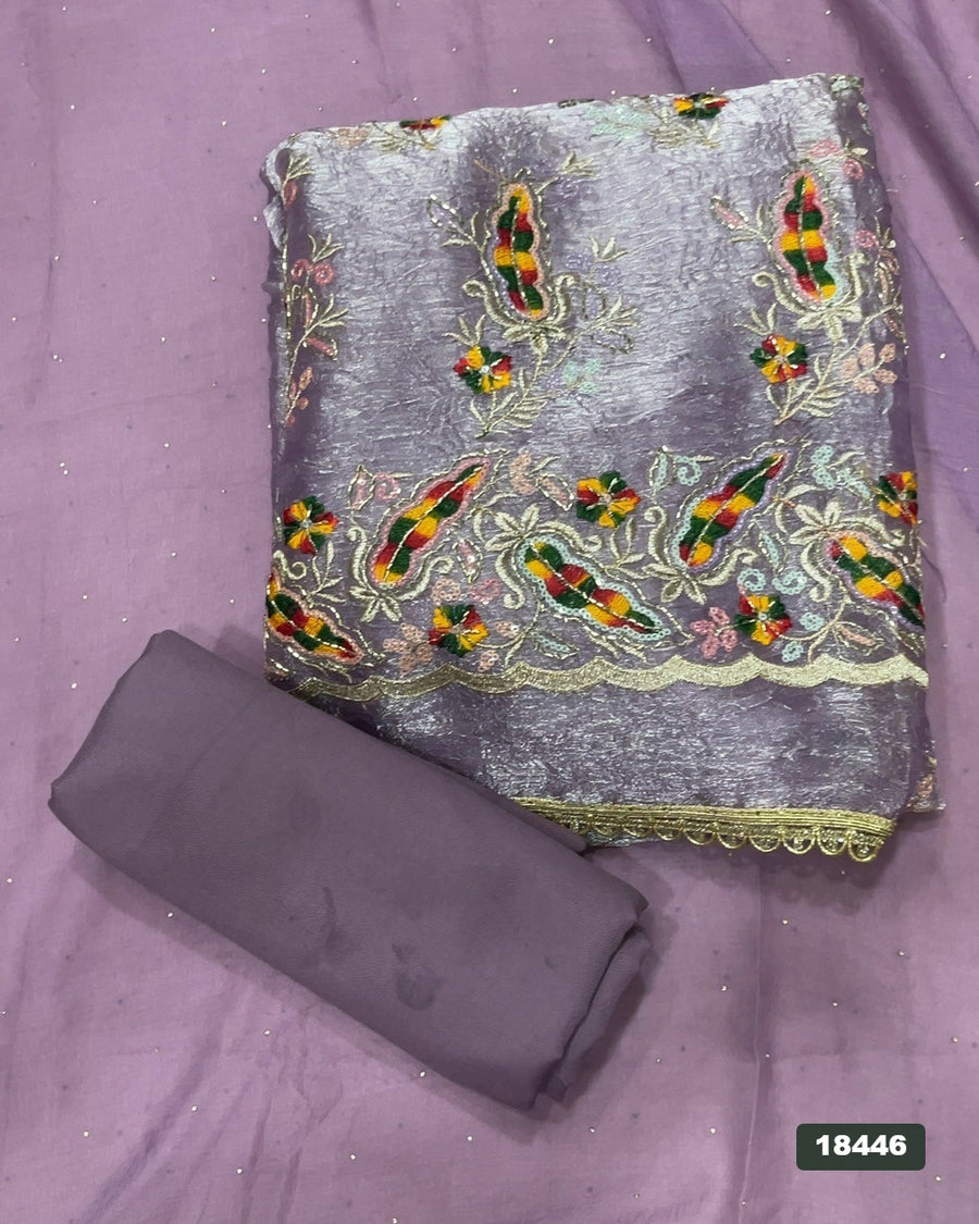 Silk Embroidery Suit Set