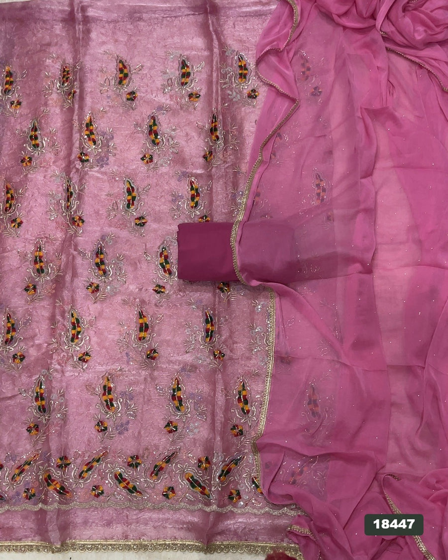 Silk Embroidery Suit Set