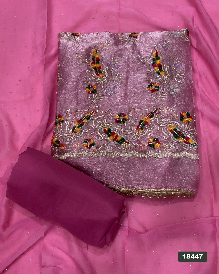 Silk Embroidery Suit Set