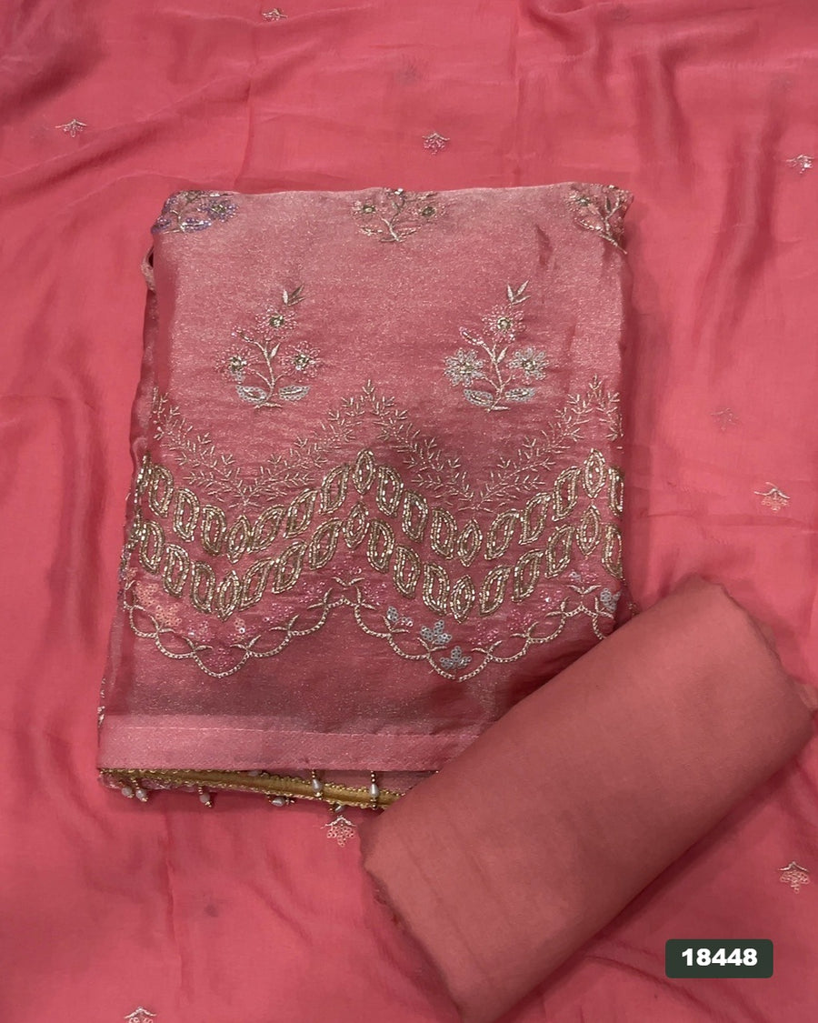 Silk Embroidery Suit Set