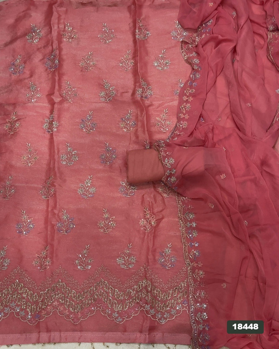 Silk Embroidery Suit Set
