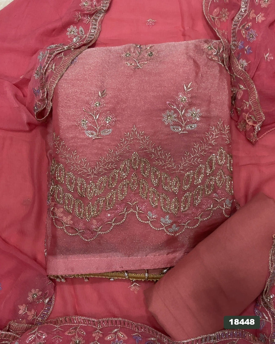 Silk Embroidery Suit Set