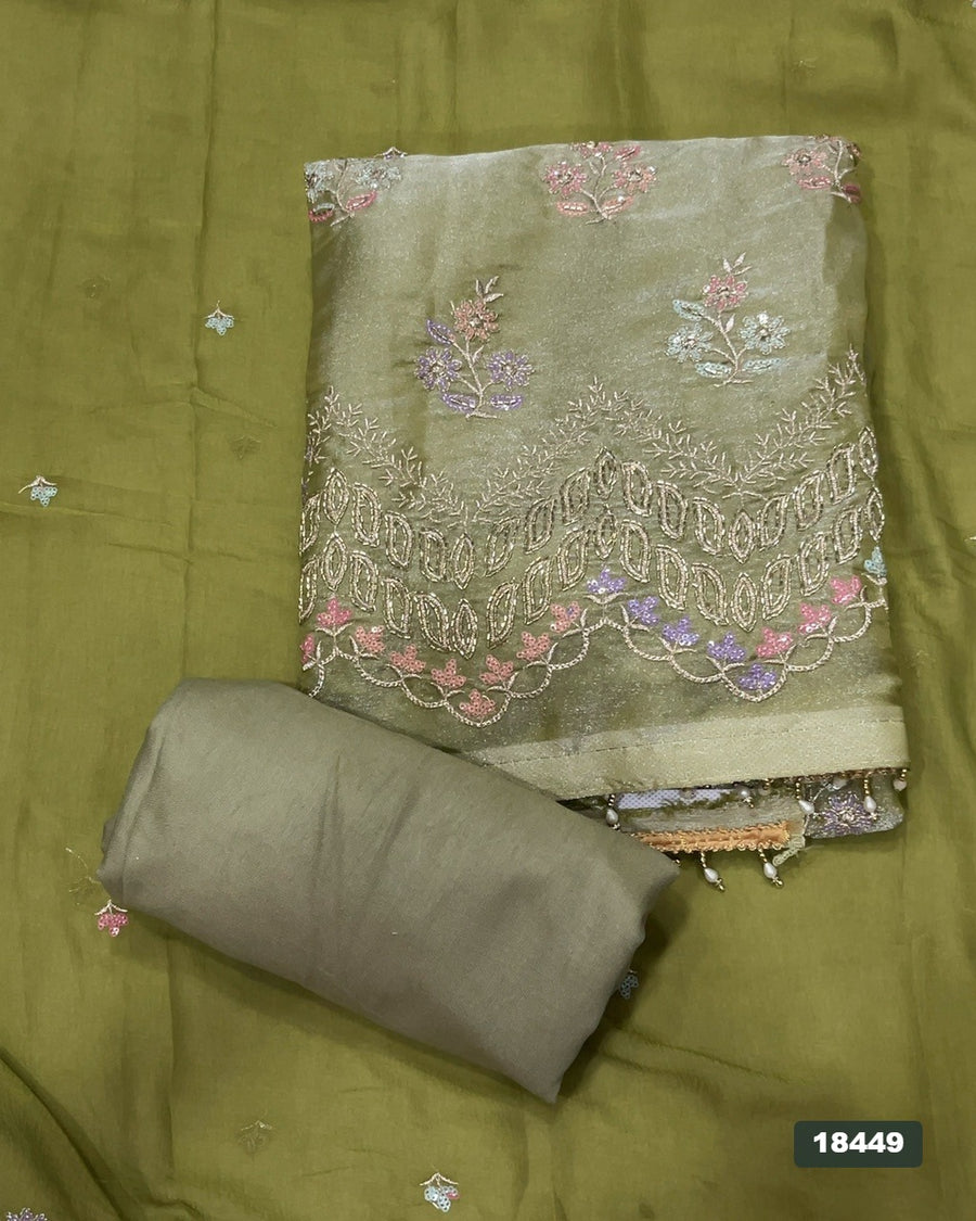 Silk Embroidery Suit Set