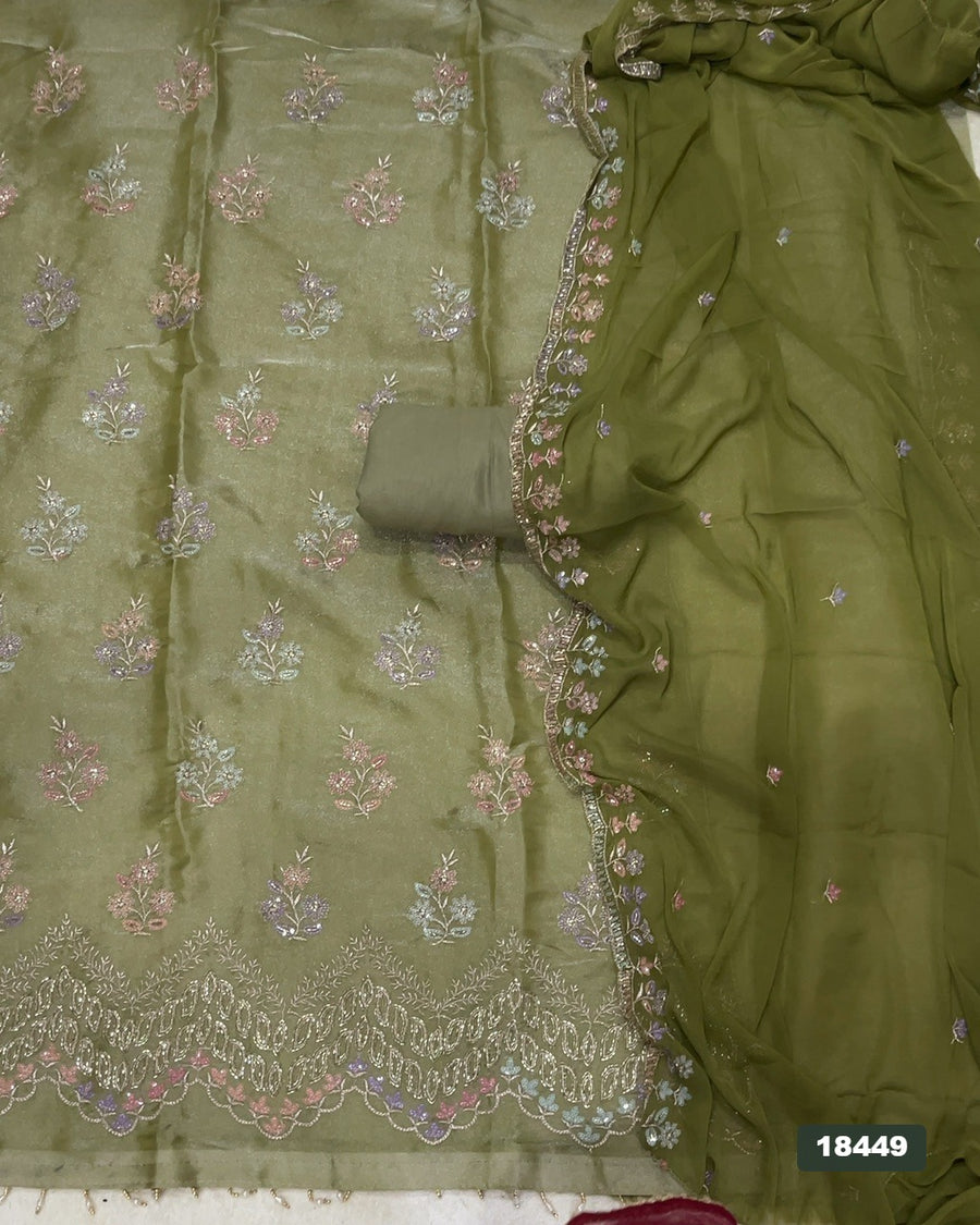 Silk Embroidery Suit Set