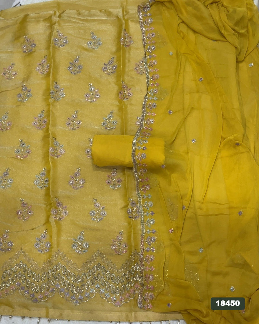 Silk Embroidery Suit Set