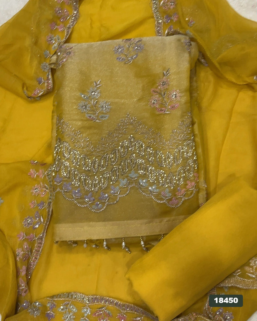Silk Embroidery Suit Set