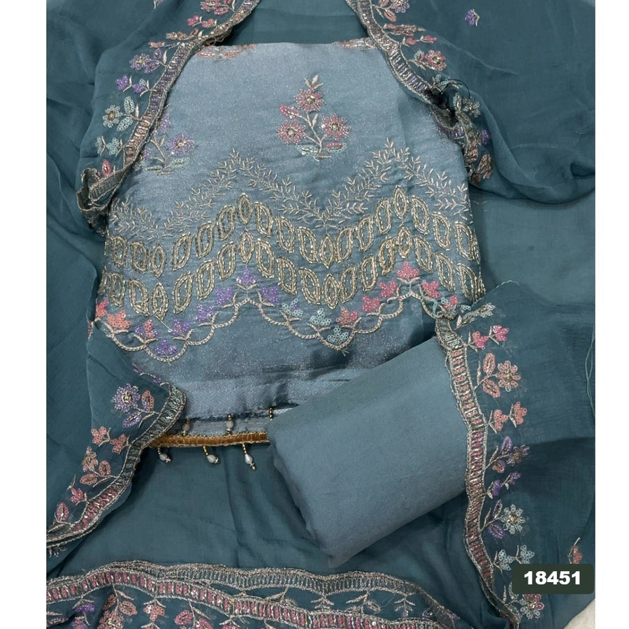 Silk Embroidery Suit Set