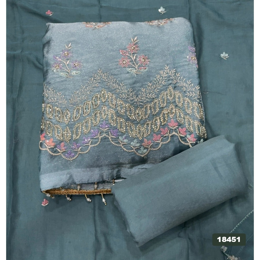 Silk Embroidery Suit Set