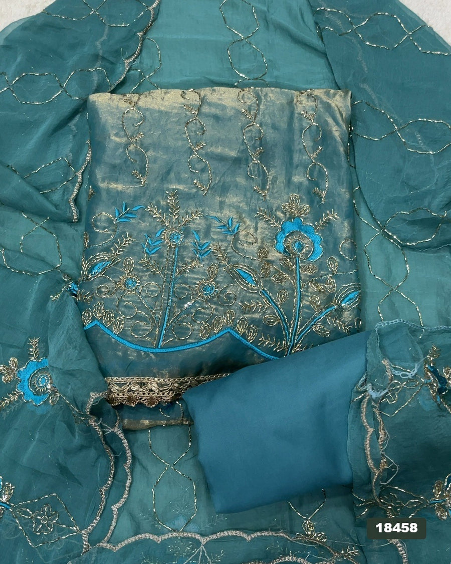 Silk Embroidery Suit Set