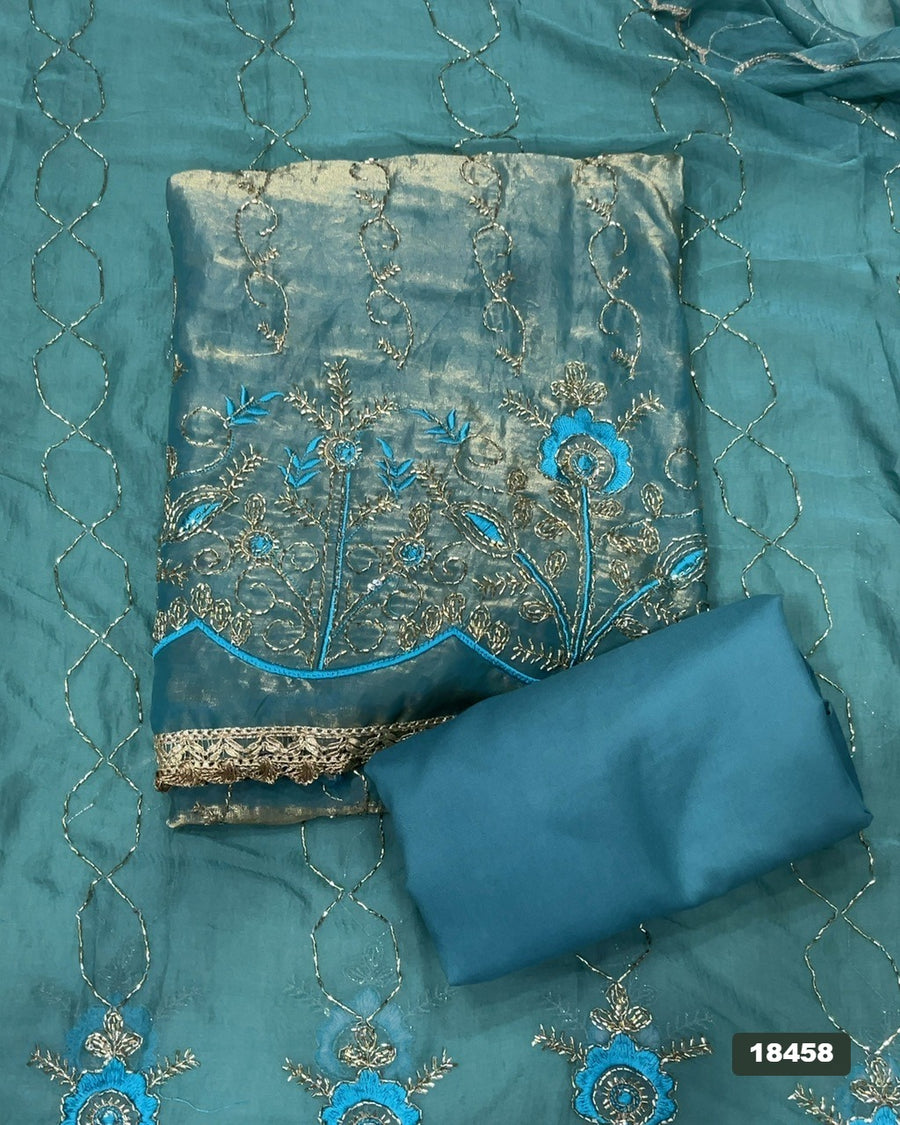 Silk Embroidery Suit Set