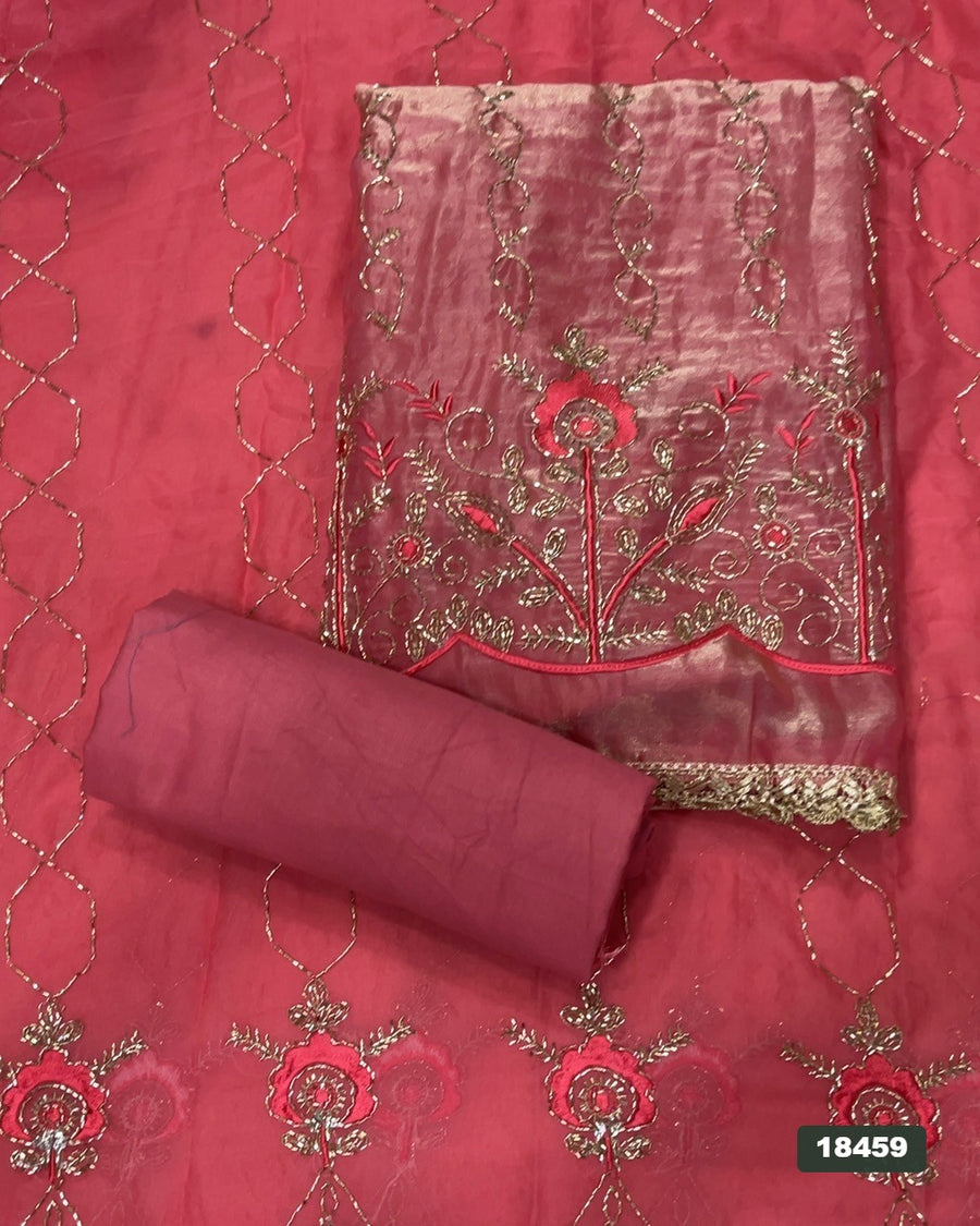 Silk Embroidery Suit Set
