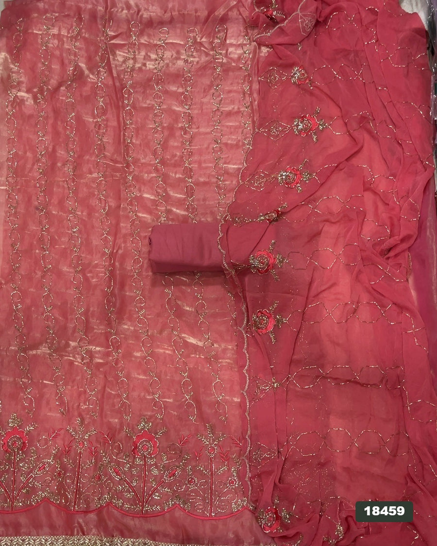 Silk Embroidery Suit Set