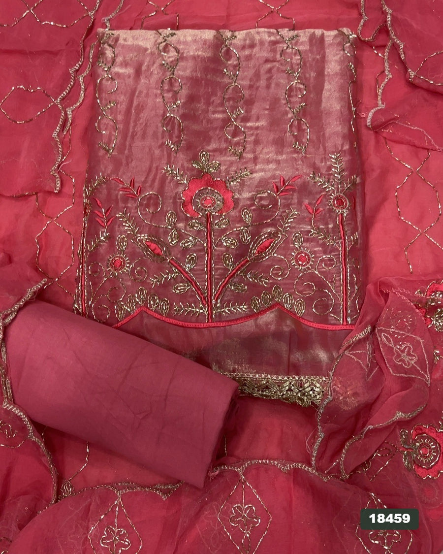 Silk Embroidery Suit Set