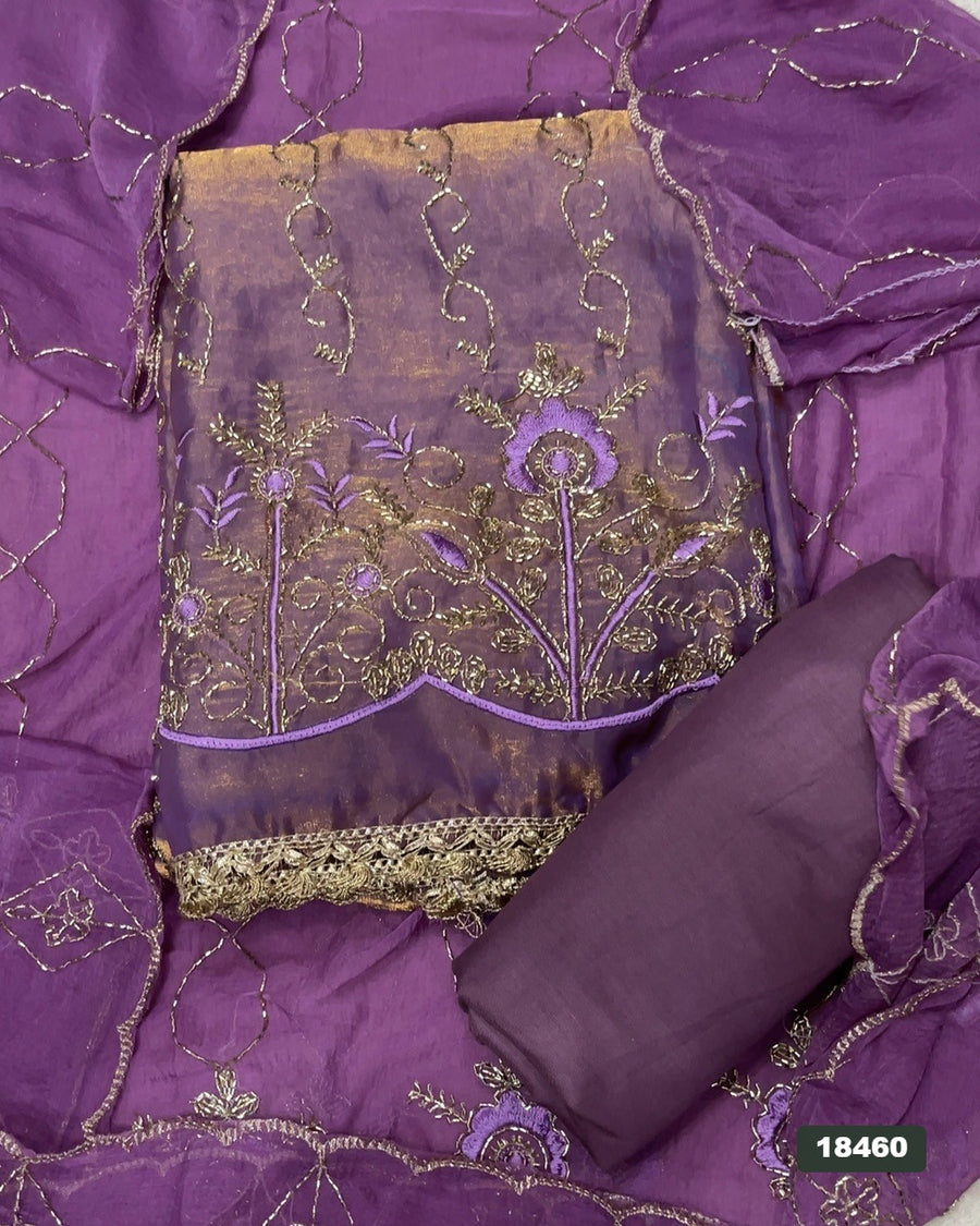 Silk Embroidery Suit Set