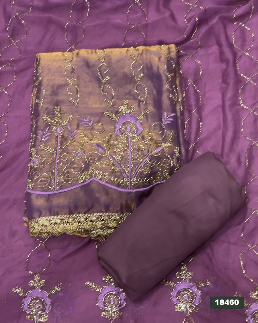 Silk Embroidery Suit Set