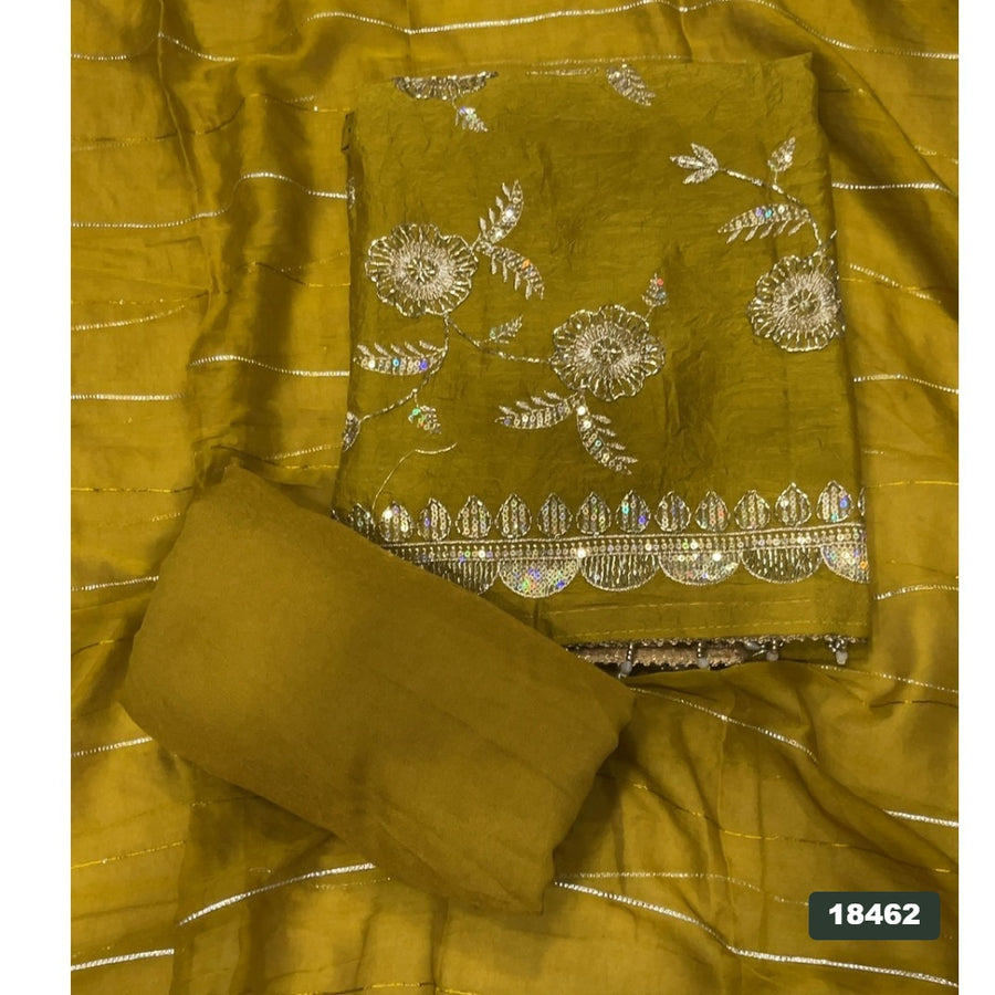 Crush Silk Embroidery Suit Set