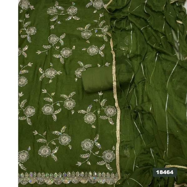 Crush Silk Embroidery Suit Set