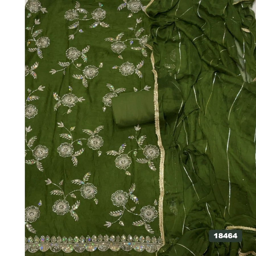 Crush Silk Embroidery Suit Set