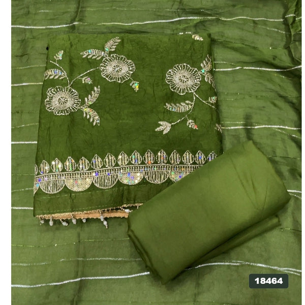 Crush Silk Embroidery Suit Set