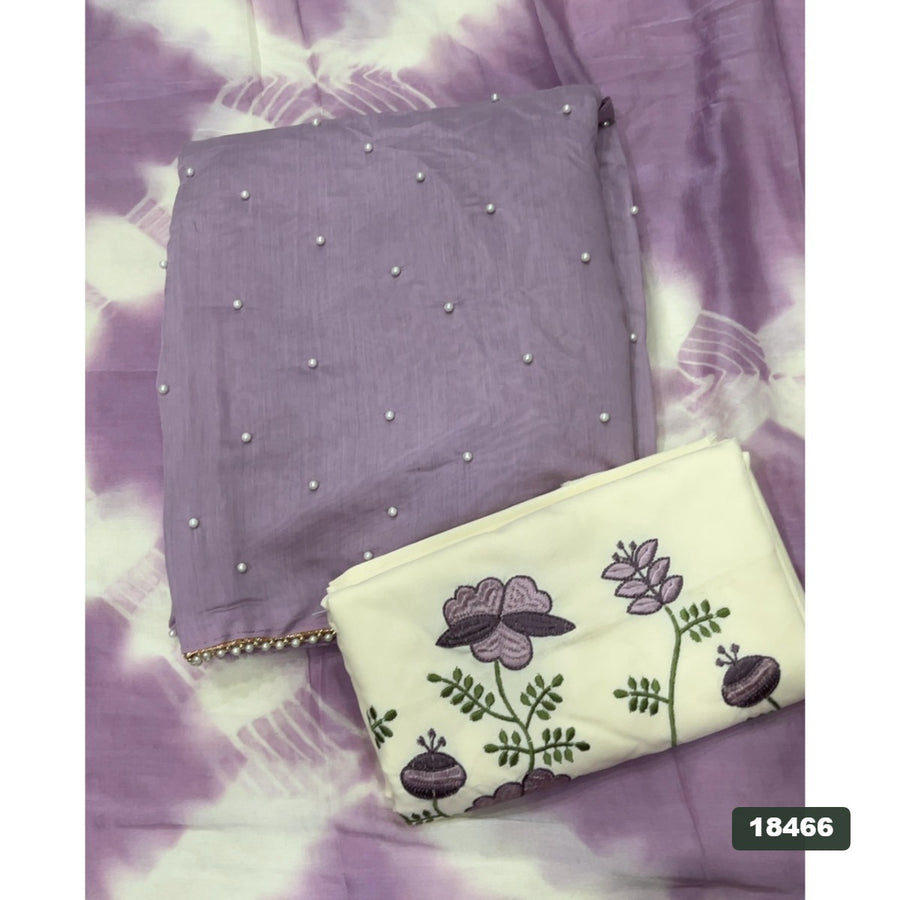 Silk Embroidery Suit Set