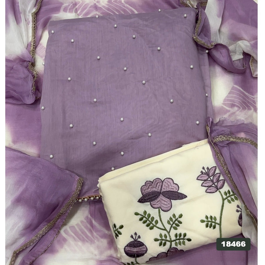 Silk Embroidery Suit Set