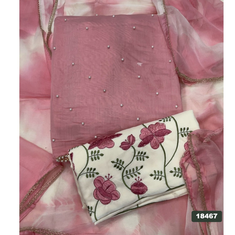 Silk Embroidery Suit Set