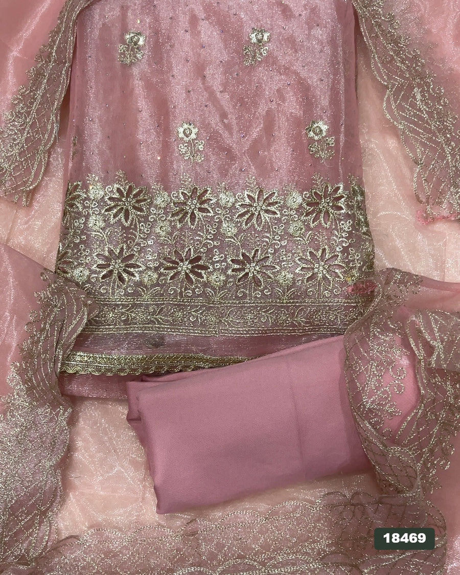 Silk Embroidery Suit Set