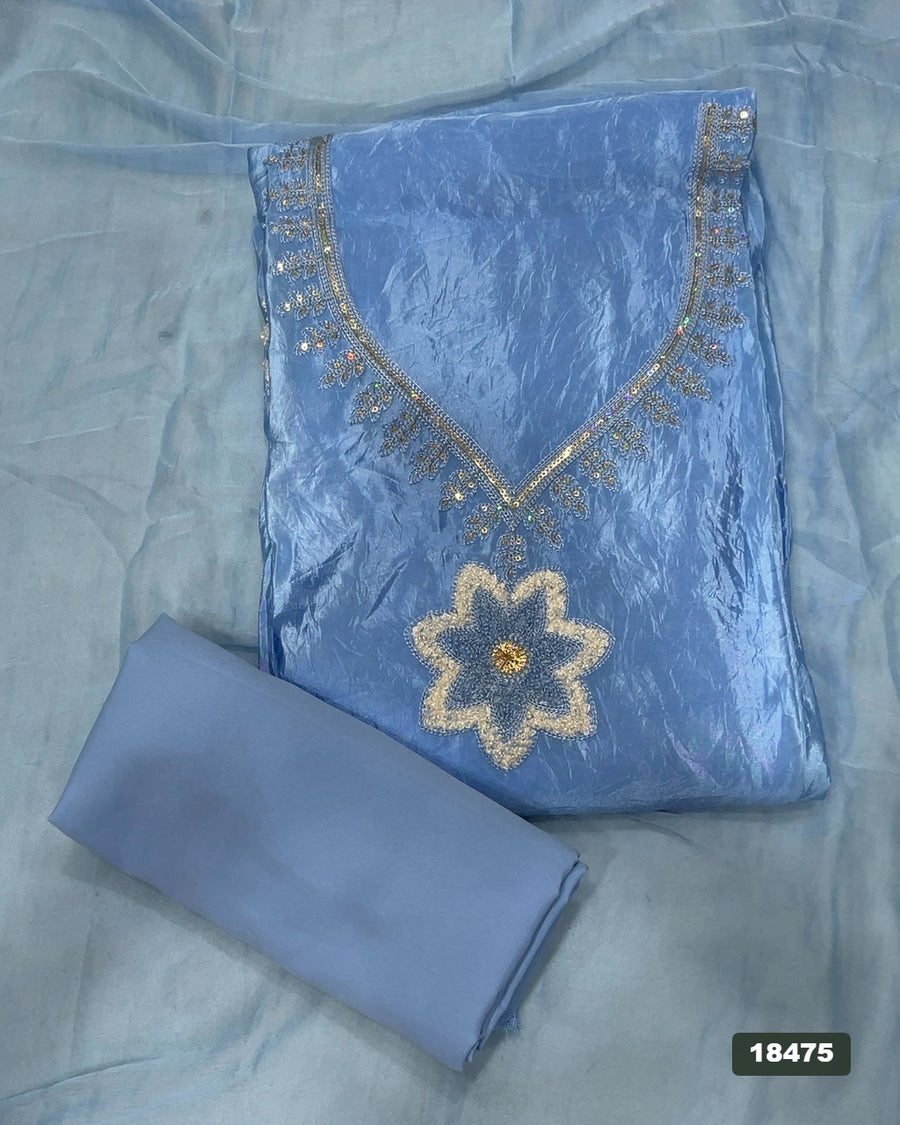 Crush Silk Embroidery Suit Set