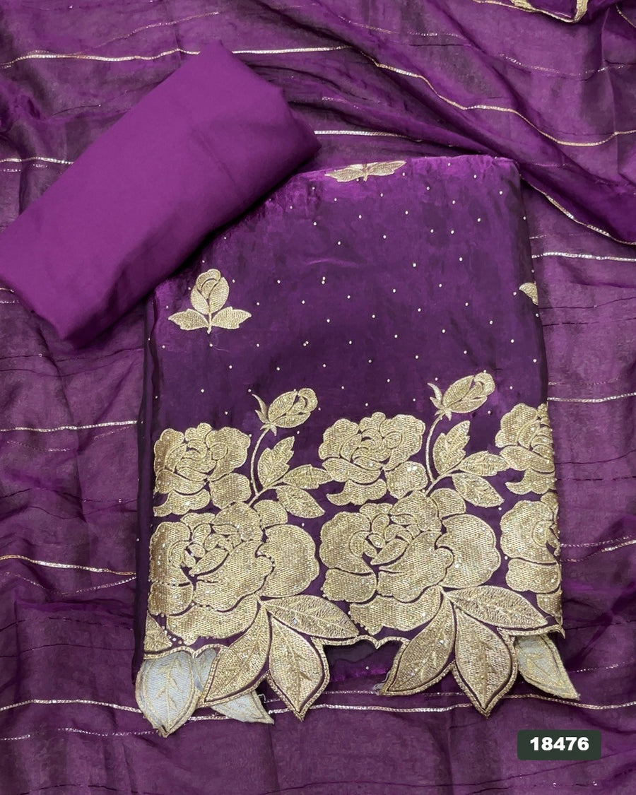 Silk Embroidery Suit Set