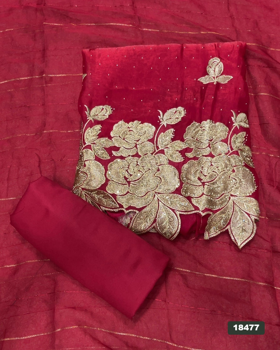 Silk Embroidery Suit Set
