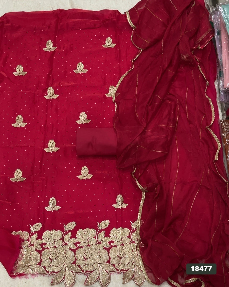 Silk Embroidery Suit Set