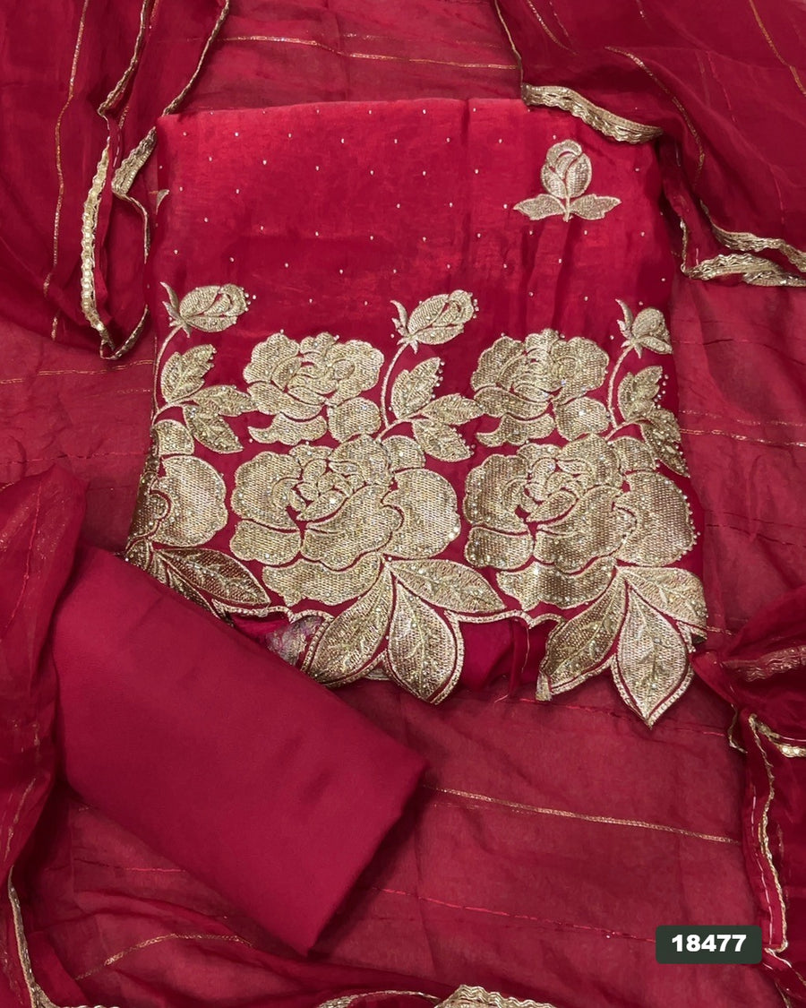 Silk Embroidery Suit Set