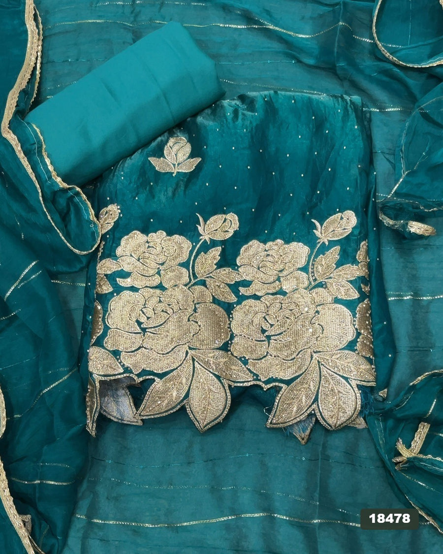 Silk Embroidery Suit Set