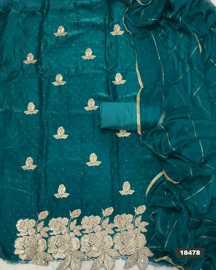 Silk Embroidery Suit Set
