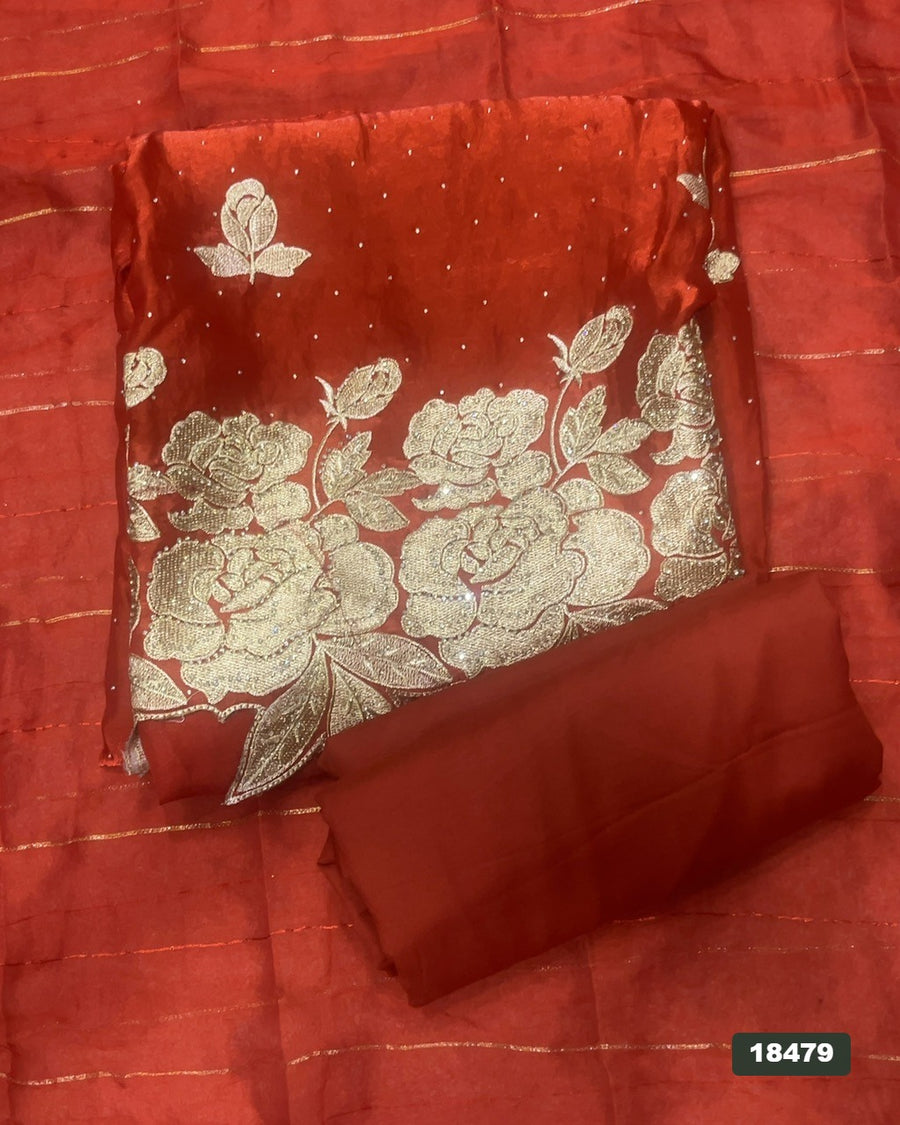 Silk Embroidery Suit Set
