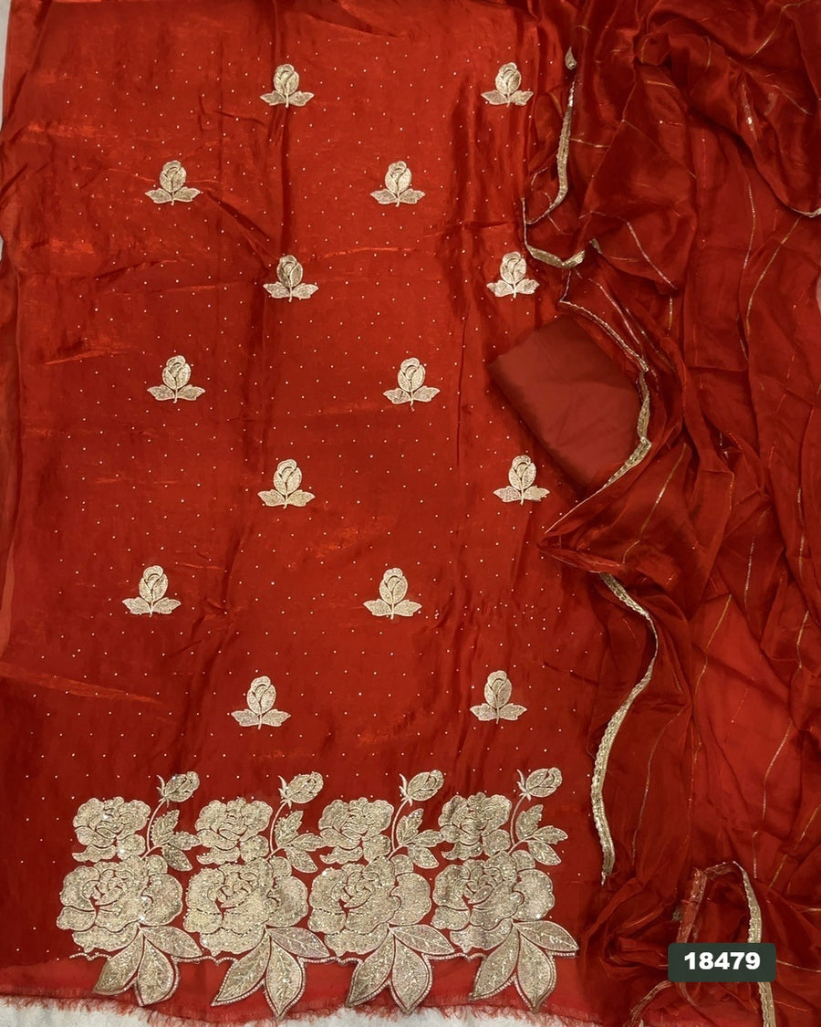 Silk Embroidery Suit Set
