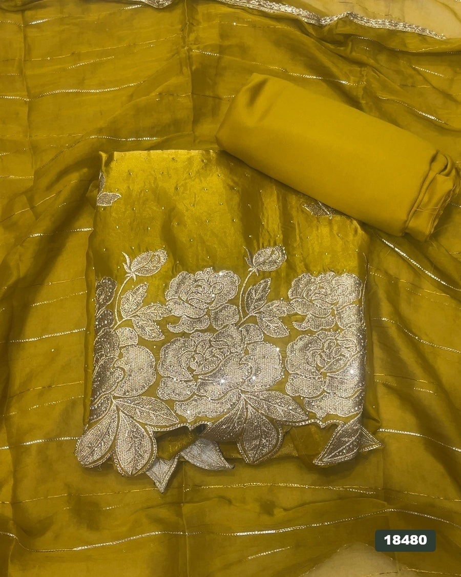 Silk Embroidery Suit Set