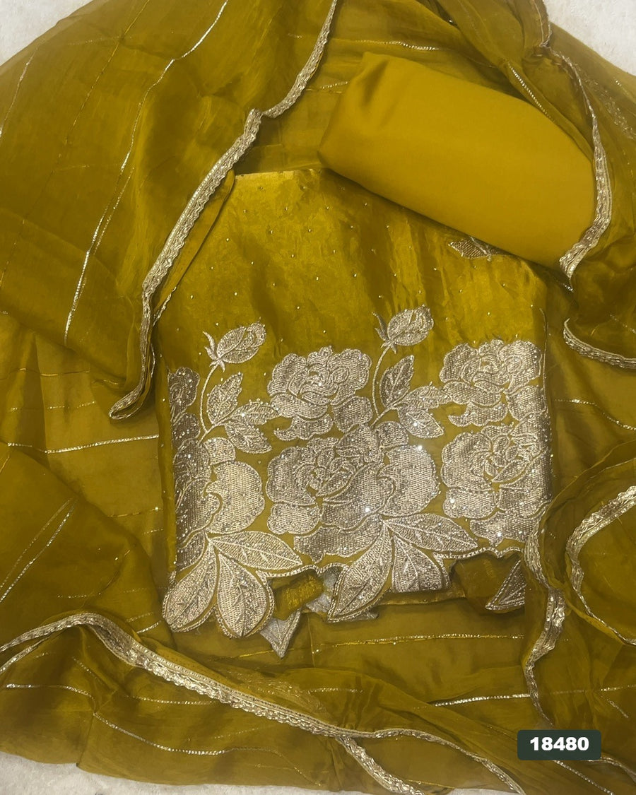 Silk Embroidery Suit Set