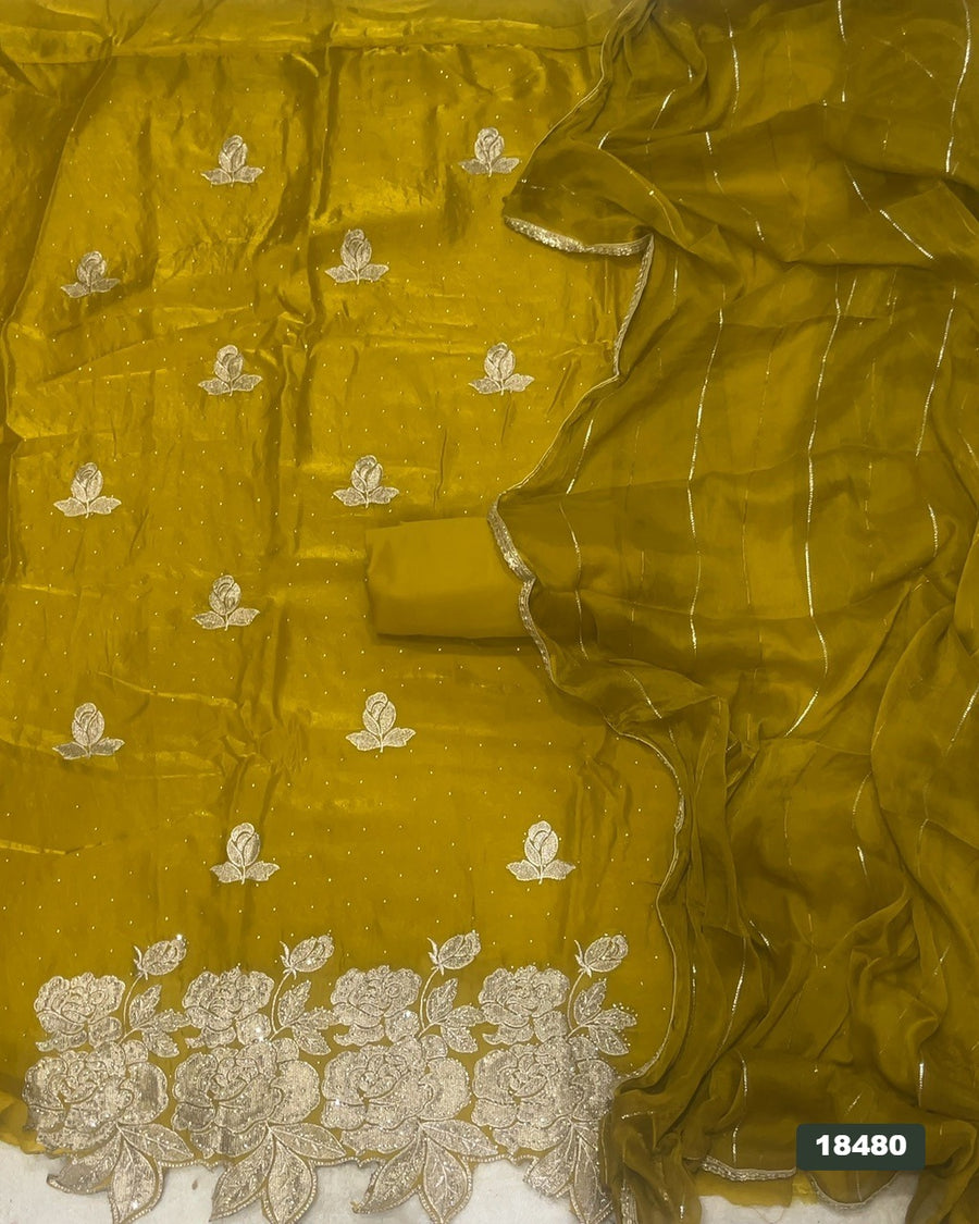Silk Embroidery Suit Set