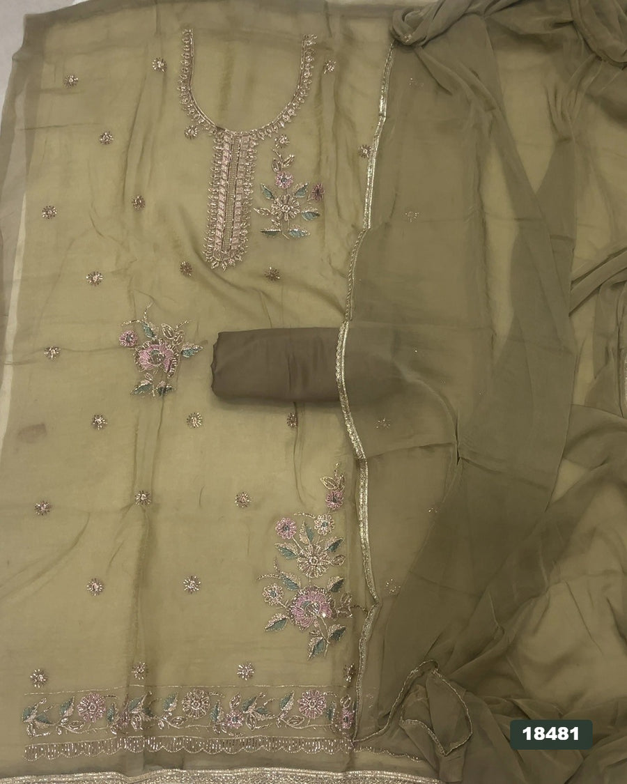 Shimmer Silk Embroidery Suit Set