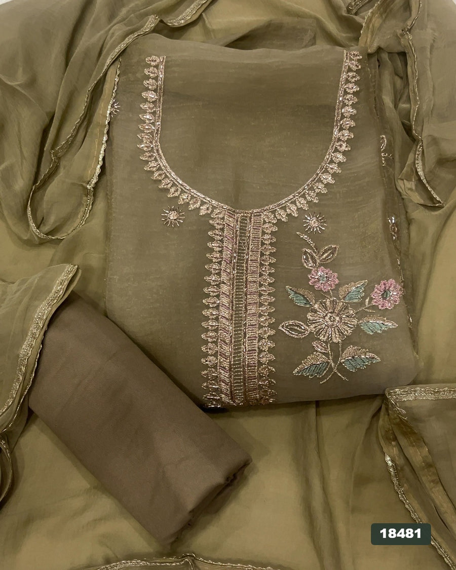 Shimmer Silk Embroidery Suit Set
