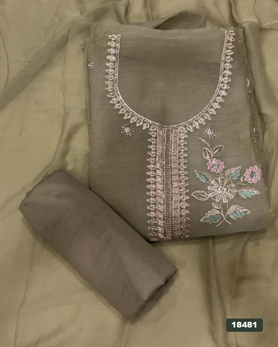Shimmer Silk Embroidery Suit Set