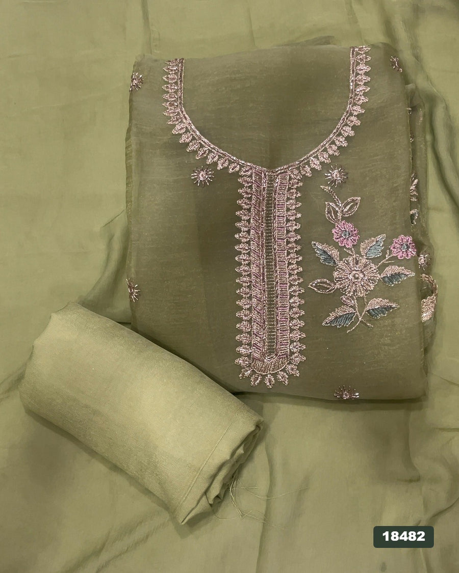 Silk Embroidery Suit Set