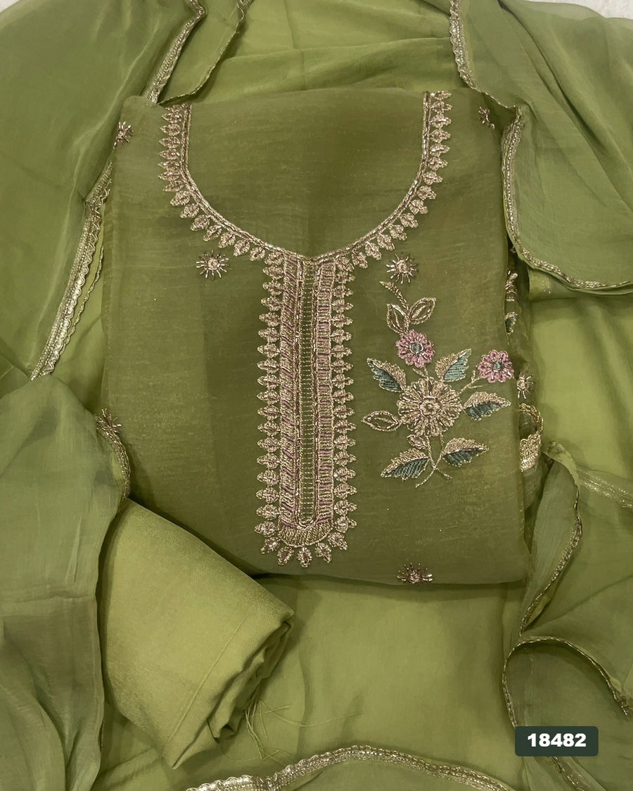 Silk Embroidery Suit Set