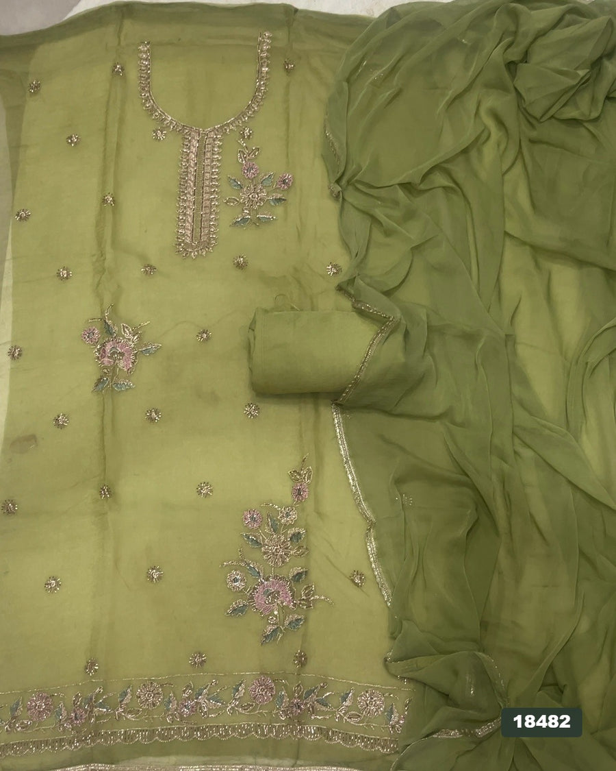 Silk Embroidery Suit Set