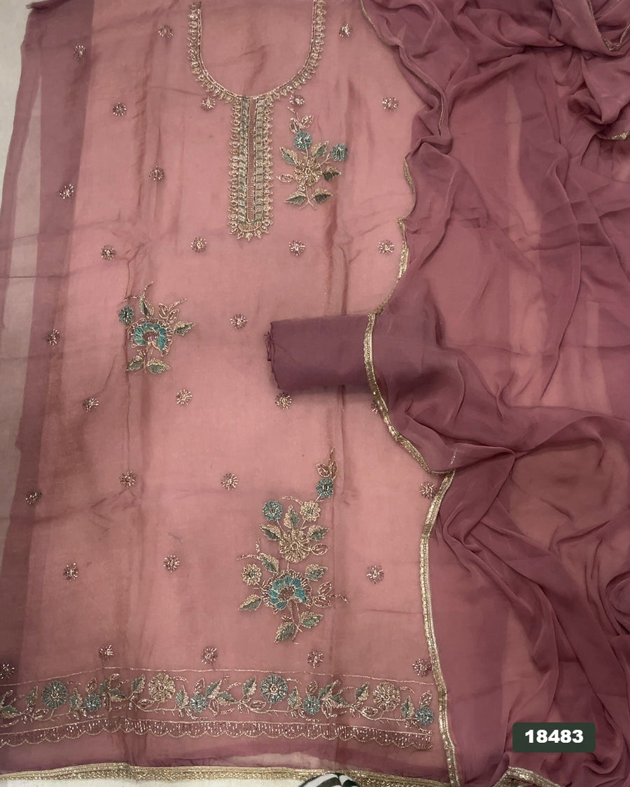 Silk Embroidery Suit Set