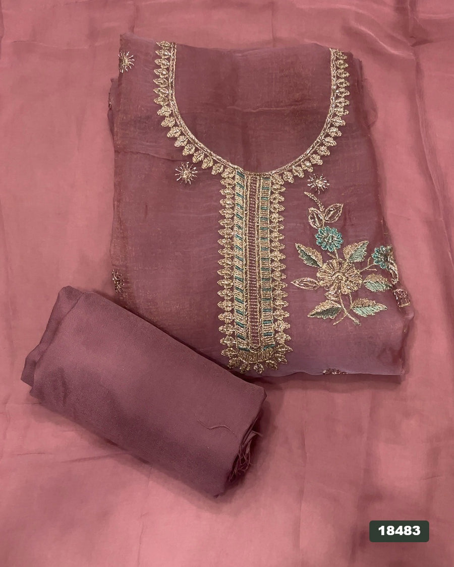 Silk Embroidery Suit Set