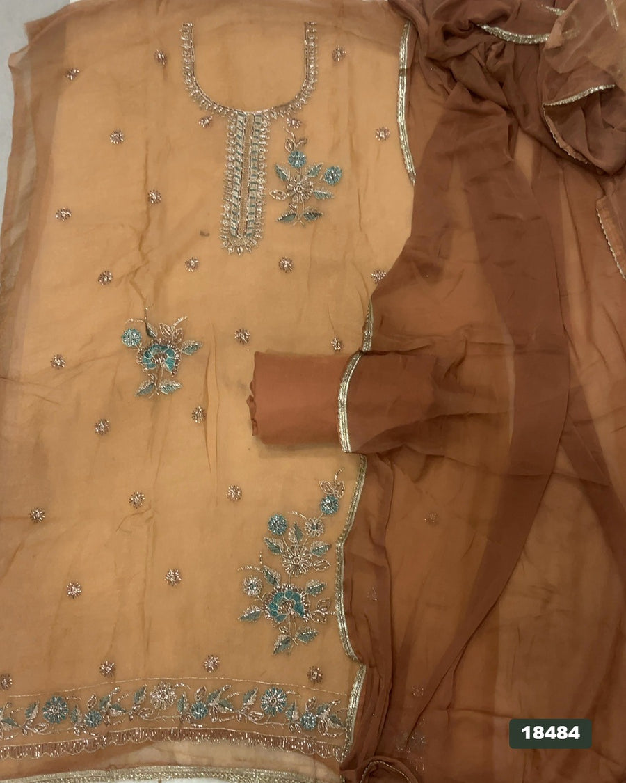 Silk Embroidery Suit Set