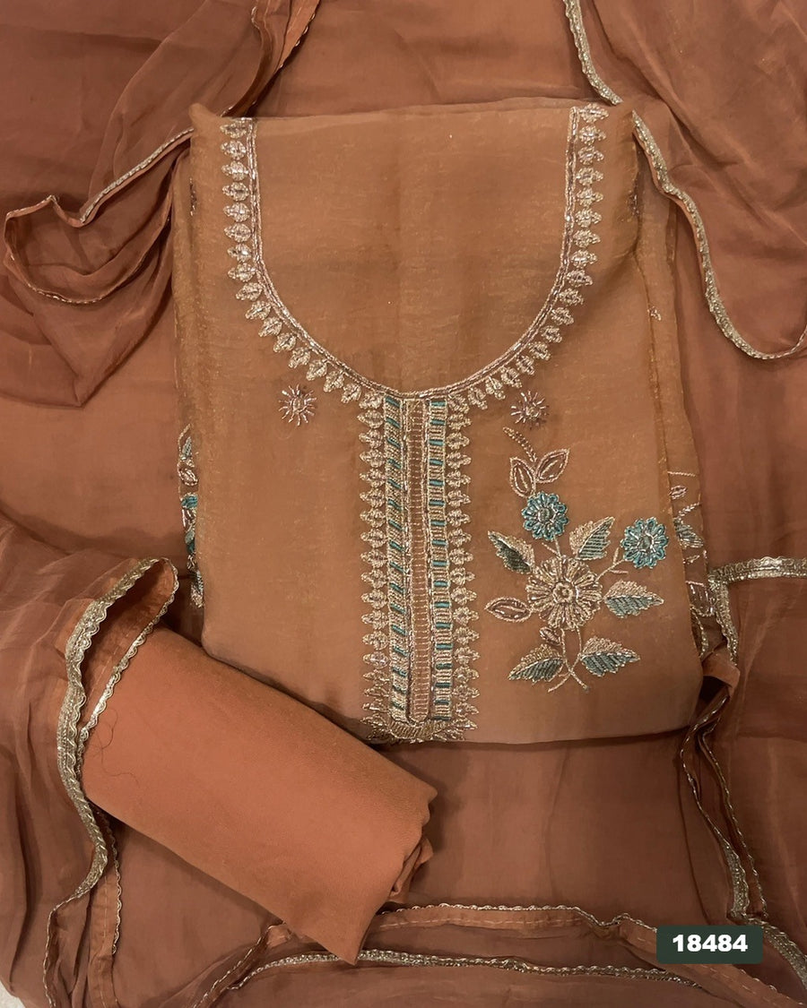 Silk Embroidery Suit Set